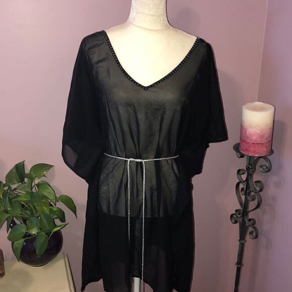 Other - Swim cover up sheer black shimmer